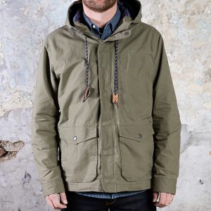 Waxed Ripstop Hooded Jacket // Olive