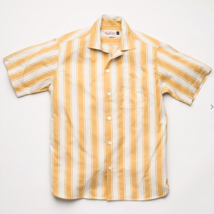 Hawaiian Camp Shirt // Vintage Yellow Stripe